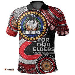Dragons Rugby Polo Shirt NAIDOC 2023 Aboriginal Amazing Aussie