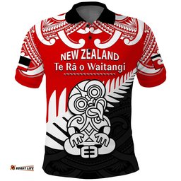 Custom Personalised Waitangi Day Polo Shirt Tino Rangatiratanga Flag With Tiki Maori Fern Amazing Aussie