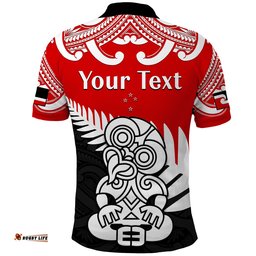 Custom Personalised Waitangi Day Polo Shirt Tino Rangatiratanga Flag With Tiki Maori Fern Amazing Aussie
