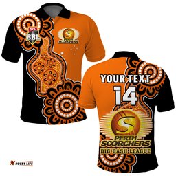 Custom Text And Number Perth Scorchers Cricket Polo Shirt We Are The Champions Aboriginal Amazing Aussie
