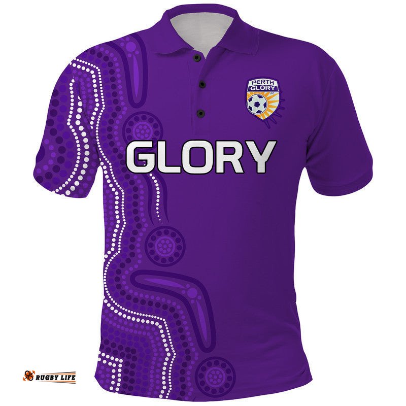 Perth Glory Soccer Polo Shirt Aboriginal Amazing Aussie