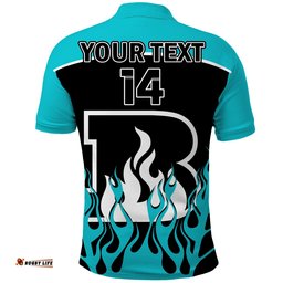 Custom Text And Number Brisbane Heat Cricket 2023 Polo Shirt Simple Style Amazing Aussie