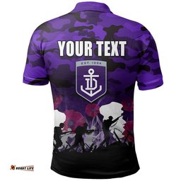 Custom Personalised AFL Anzac Day Polo Shirt Freo Army Style Amazing Aussie