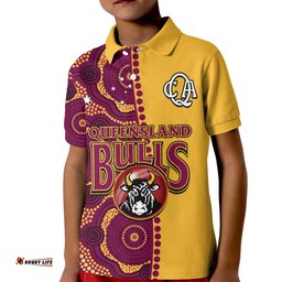 Custom Text And Number Queensland Cricket 2023 Polo Shirt Bulls Sheffield Shield Indigenous Amazing Aussie