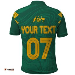 Personalised Aussie Matildas Polo Shirt 2023 Women World Cup Marble Patterns - Green