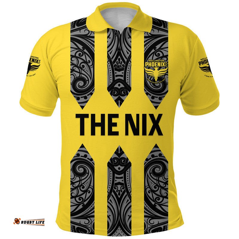 Custom Personalised Wellington Phoenix The Nix Maori Polo Shirt Soccer Club Original Style - Yellow Amazing Aussie