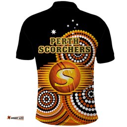 Perth Scorchers Cricket Polo Shirt Champions BBL12 Proud Indigenous Art Amazing Aussie