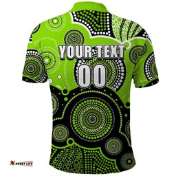 Custom Text And Number Thunders BBL Polo Shirt Aboriginal Patterns - Tee Aussie