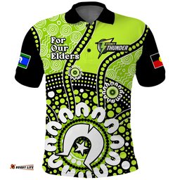 Custom Text And Number Sydney Thunder NAIDOC 2023 Polo Shirt Indigenous For Our Elders Amazing Aussie