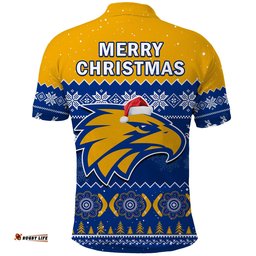 West Coast Football Polo Shirt Eagles Indigenous Merry Christmas Amazing Aussie