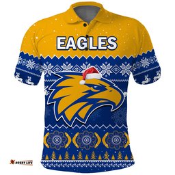 West Coast Football Polo Shirt Eagles Indigenous Merry Christmas Amazing Aussie