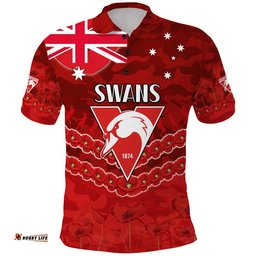 Swans Football ANZAC Polo Shirt Lest We Forget Amazing Aussie