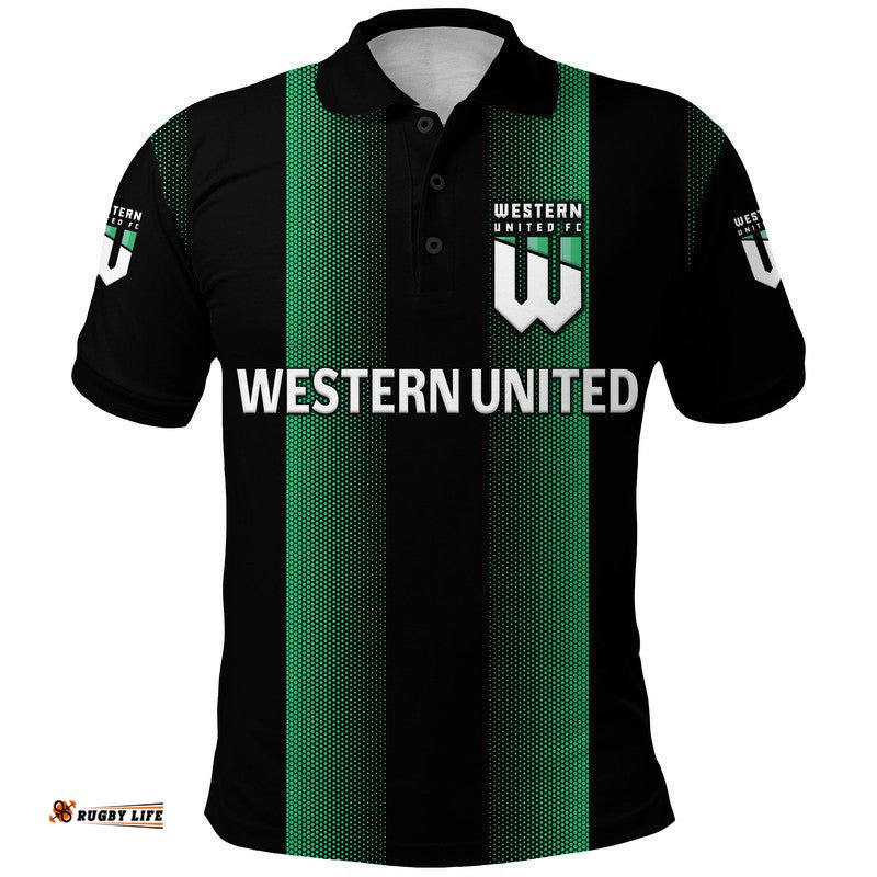 Custom Personalised Western United Polo Shirt Soccer Club Original Style - Black Amazing Aussie