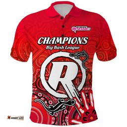 Melbourne Renegades Champions Polo Shirt Lizard Indigenous Aboriginal Amazing Aussie