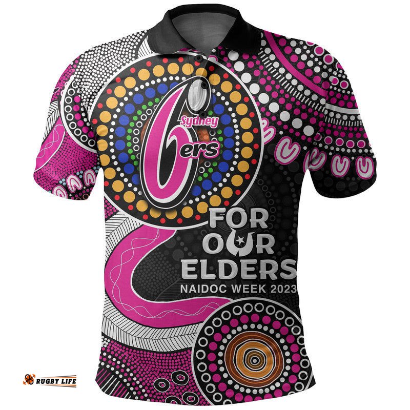 Sydney Sixers Cricket Polo Shirt NAIDOC 2023 Aboriginal Amazing Aussie