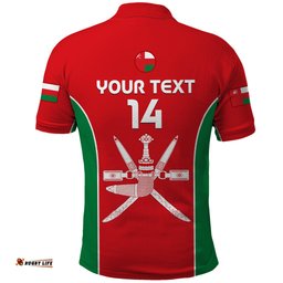Personalised Oman Cricket Polo Shirt Dynamic Version 2023