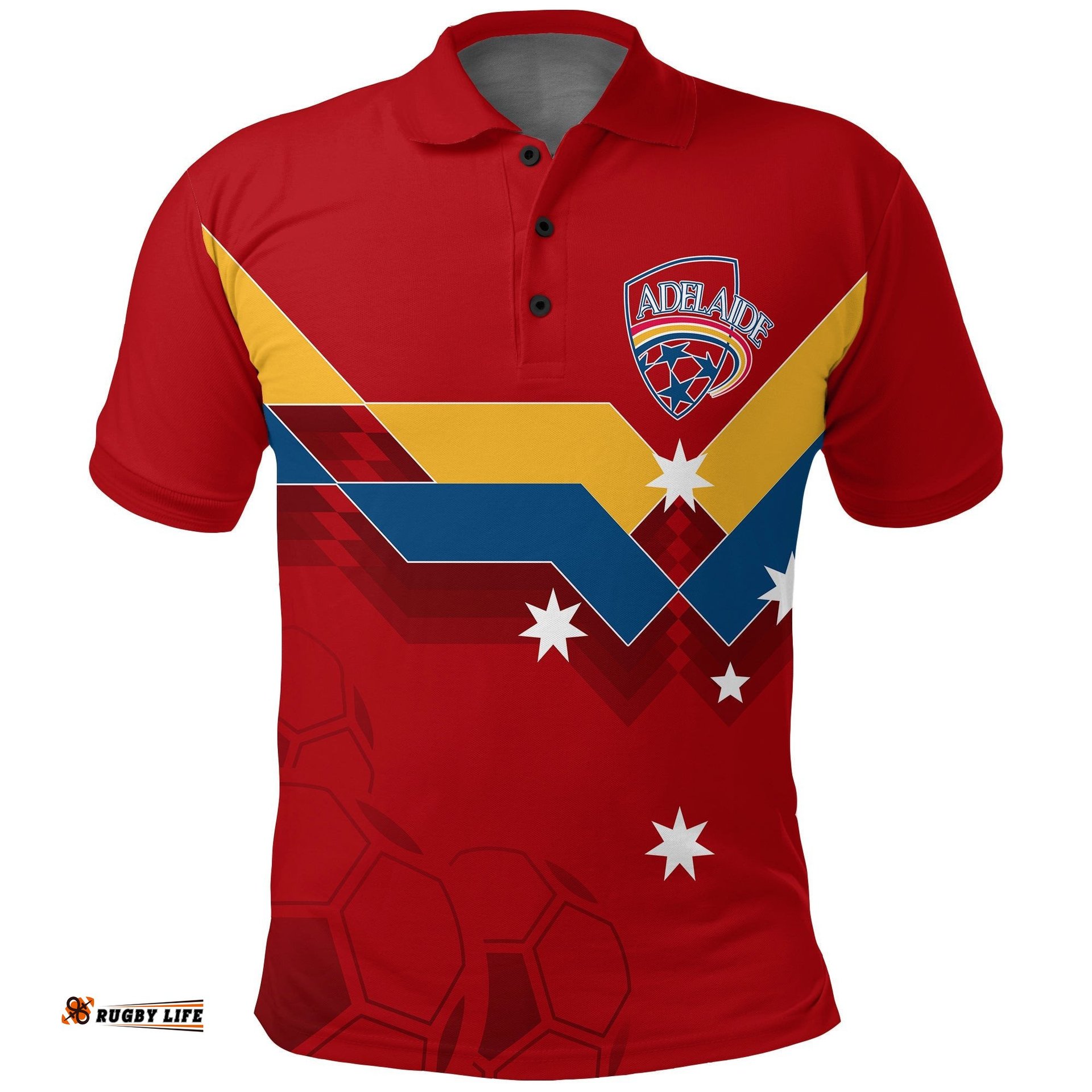 Adelaide United Soccer Polo Shirt The Reds Sporty Vibes Amazing Aussie