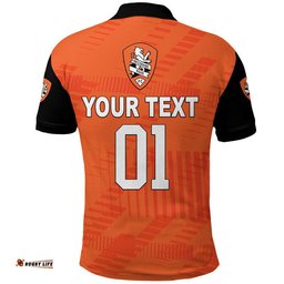 Custom Personalised Brisbane Roar Polo Shirt Soccer Club Original Style - Orange Amazing Aussie
