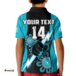 Custom Text And Number Port Adelaide Football Polo Shirt Power Thunder Hand Mix Aboriginal Dynamic Amazing Aussie