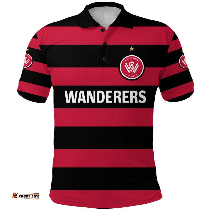 Custom Personalised Western Sydney Wanderers Polo Shirt Soccer Club Original Style - Black Amazing Aussie