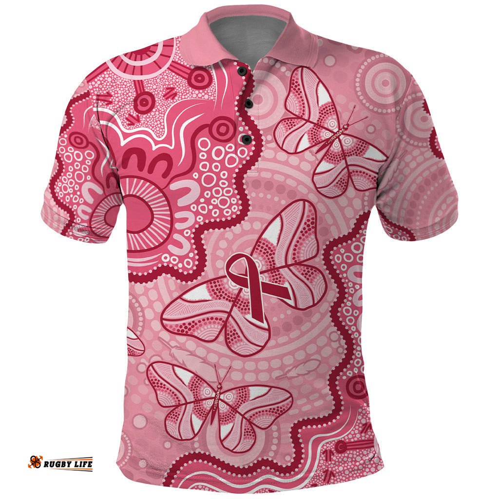 Australia Indigenous Mother's Day Polo Shirt Breast Cancer Survivor