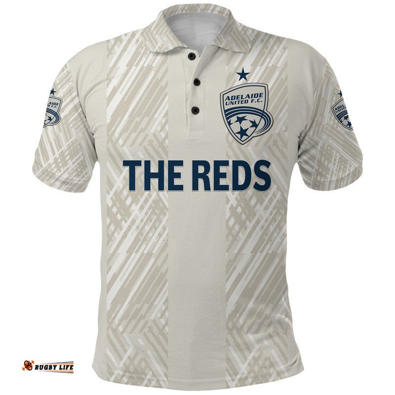 Custom Personalised Adelaide United The Reds Polo Shirt Soccer Club Original Style - Beige Amazing Aussie