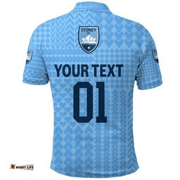 Custom Personalised Sydney The Sky Blues Polo Shirt Soccer Club Original Style - Blue Amazing Aussie