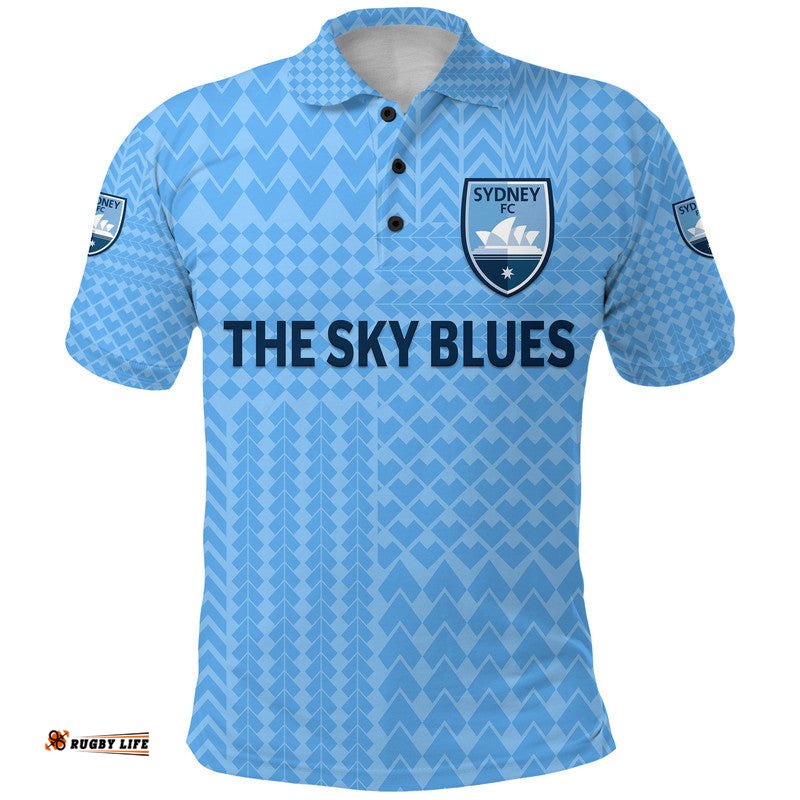 Custom Personalised Sydney The Sky Blues Polo Shirt Soccer Club Original Style - Blue Amazing Aussie