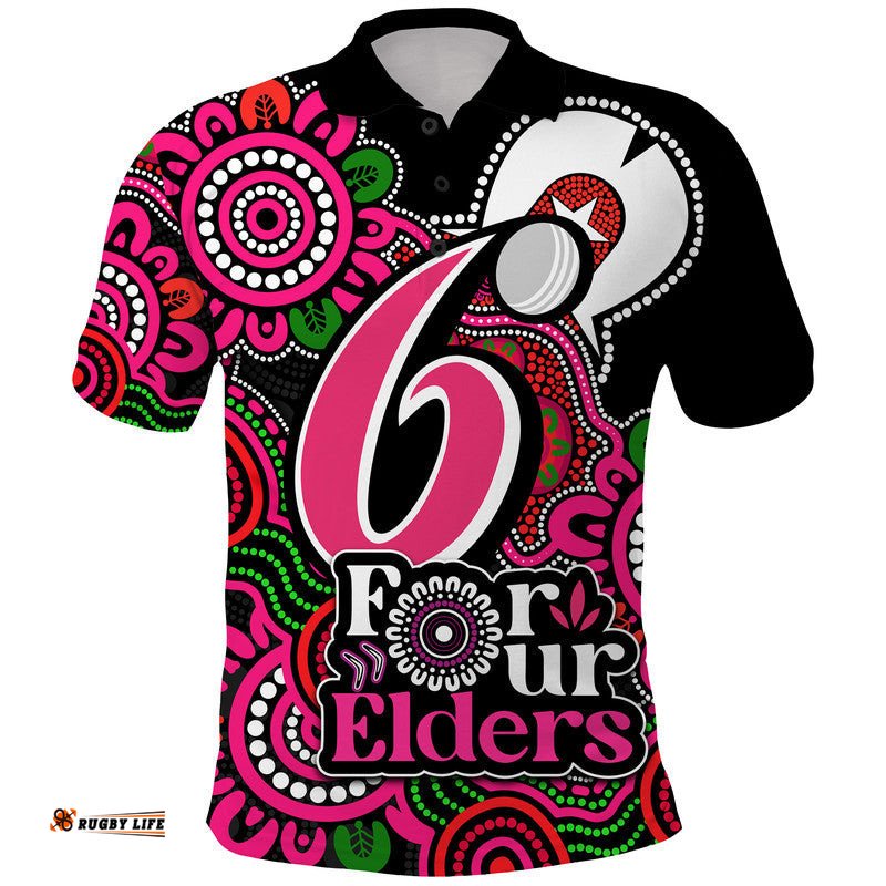Sydney Sixers Cricket Polo Shirt NAIDOC Torres Strait For Our Elders Amazing Aussie
