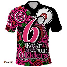 Sydney Sixers Cricket Polo Shirt NAIDOC Torres Strait For Our Elders Amazing Aussie