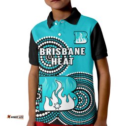 Custom Text And Number Brisbane Heat Cricket Polo Shirt Champions BBL12 Proud Indigenous Art Amazing Aussie