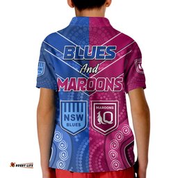 Blues and Maroons Rugby Polo Shirt Origin NSW Combine Queensland Aboriginal Australian Amazing Aussie