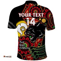Custom Text And Number Panthers Rugby NAIDOC 2023 Polo Shirt For Our Elders Aboriginal Amazing Aussie