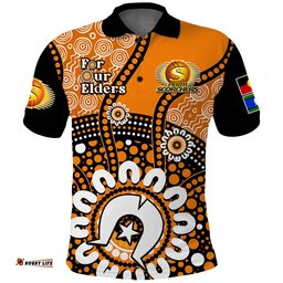 Custom Text And Number Perth Scorchers NAIDOC 2023 Polo Shirt Indigenous For Our Elders Amazing Aussie