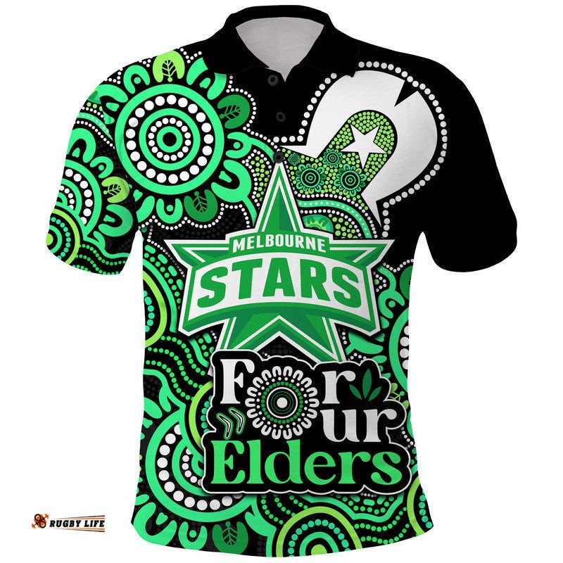 Custom Personalised Melbourne Stars Cricket Polo Shirt NAIDOC Torres Strait For Our Elders Amazing Aussie