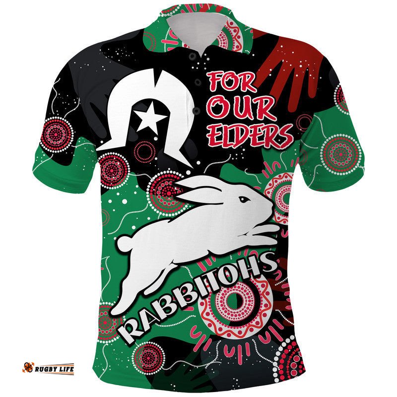 Custom Personalised Rabbitohs Rugby NAIDOC 2023 Polo Shirt Torres Strait Aboriginal Amazing Aussie