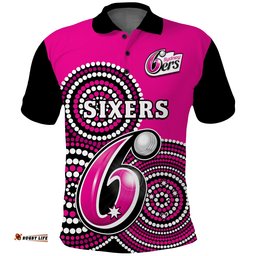 Sydney Sixers Cricket Polo Shirt Champions BBL12 Proud Indigenous Art Amazing Aussie