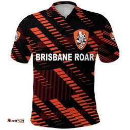 Custom Personalised Brisbane Roar Polo Shirt Soccer Club Original Style - Black Amazing Aussie