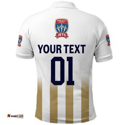 Custom Personalised Newcastle Jets Polo Shirt Soccer Club Original Style - Blue Amazing Aussie