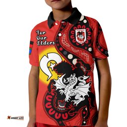 Custom Text And Number Dragons Rugby NAIDOC 2023 Polo Shirt For Our Elders Aboriginal Amazing Aussie