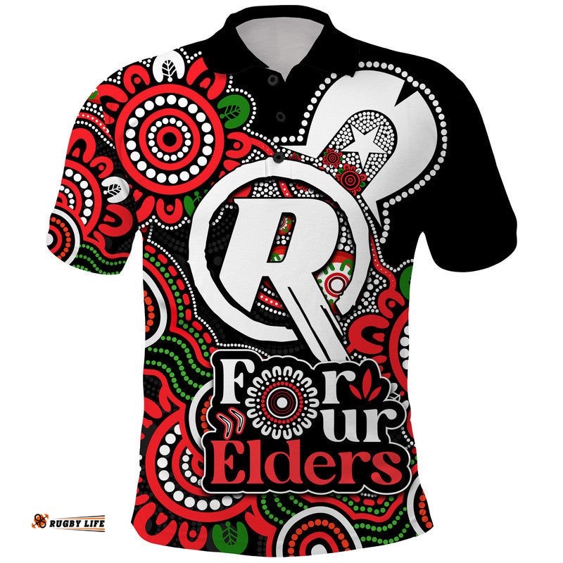 Melbourne Renegades Cricket Polo Shirt NAIDOC Torres Strait For Our Elders Amazing Aussie