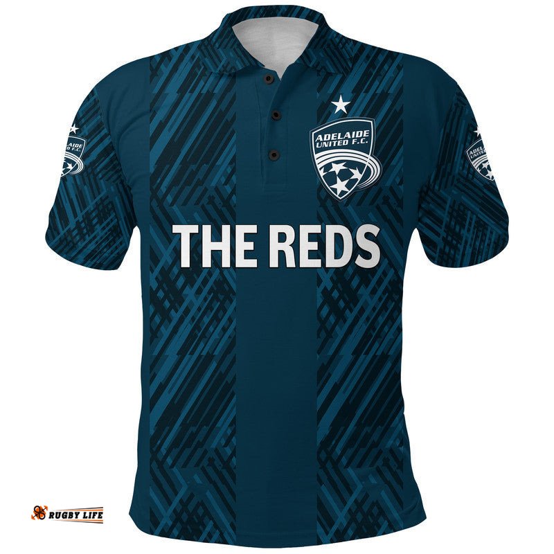 Custom Personalised Adelaide United The Reds Polo Shirt Soccer Club Original Style - Navy Amazing Aussie