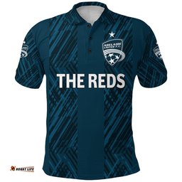 Custom Personalised Adelaide United The Reds Polo Shirt Soccer Club Original Style - Navy Amazing Aussie