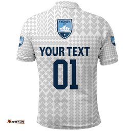 Custom Personalised Sydney The Sky Blues Polo Shirt Soccer Club Original Style - White Amazing Aussie