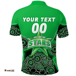 Custom Personalised Melbourne Stars Aboriginal Art Cricket 2022 Polo Shirt