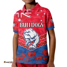Custom Personalised Western Bulldogs Football ANZAC Polo Shirt Lest We Forget Amazing Aussie