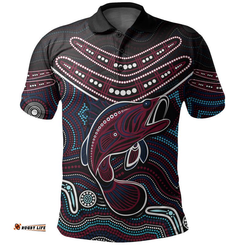Custom Personalised Fishing Aboriginal Polo Shirt No.4 Amazing Aussie
