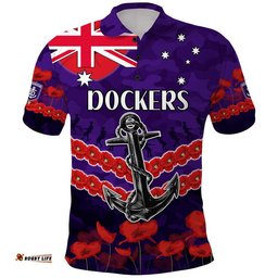 Custom Personalised Dockers Football ANZAC Polo Shirt Lest We Forget Amazing Aussie
