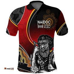 NAIDOC Week 2023 Polo Shirt Aboriginal Art - For Our Elders Amazing Aussie