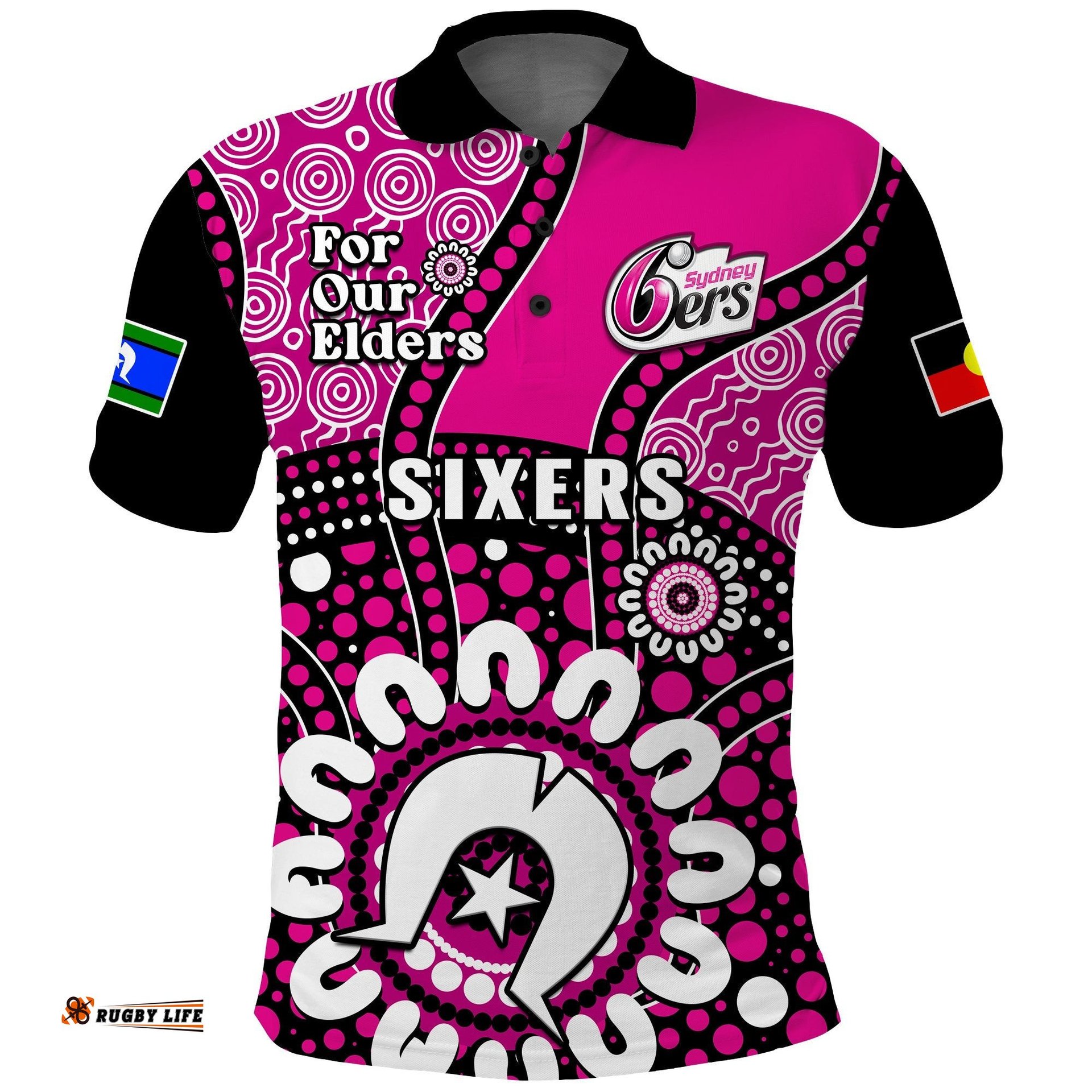 Sydney Sixers NAIDOC 2023 Polo Shirt Indigenous For Our Elders Amazing Aussie